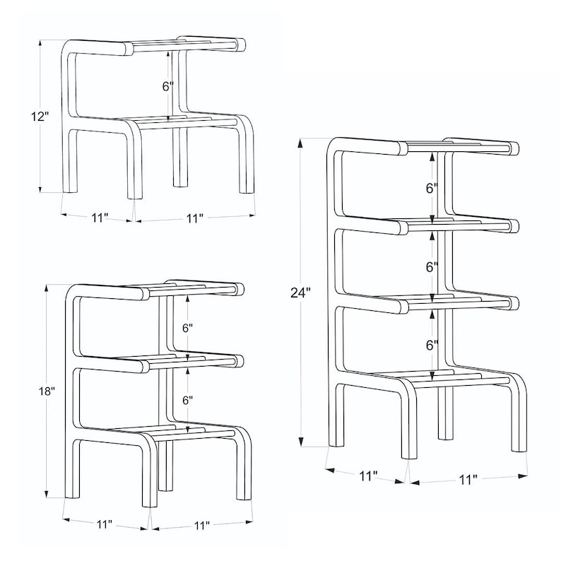 Zapatero estrecho de madera – Almacenamiento para la entrada en 2, 3 o 4 niveles imagen 19