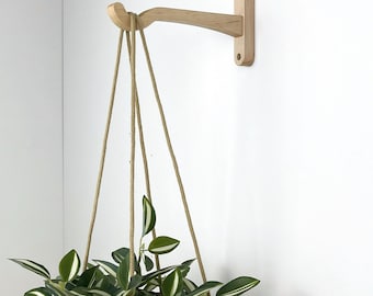 Macetero de pared de madera de 8 pulgadas: soporte para colgar en interiores