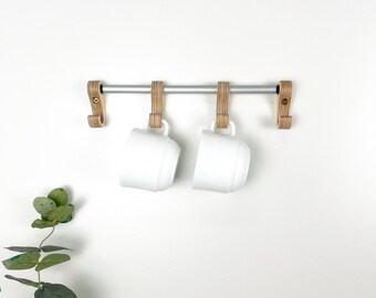 Wooden Wall Rack for Mugs – Kitchen Utensil Storage