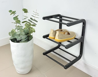 Minimal Wall Shoe Rack – 3 Tier Storage for Small Spaces
