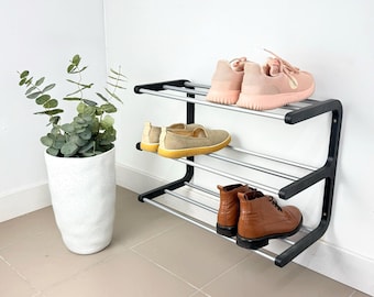 3 Tier Wall Mounted Shoe Rack – Space Saving Entryway Organizer