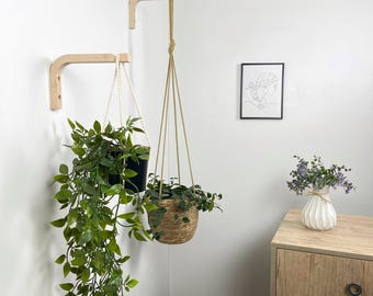 Natural Wooden Plant Hanger | Wall Hook for Hanging Plants | Indoor Plant Bracket