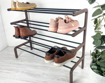 Wooden Shoe Rack Tower – Tall Modern Organizer for Entryway