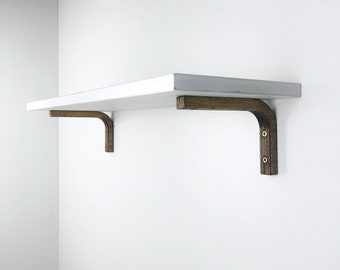 6 Inch Wood Floating Shelf Brackets | Modern Wall L Brackets for Shelves