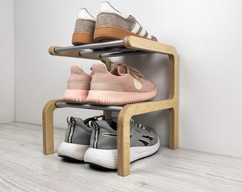 Zapatero pequeño de madera de 2, 3 o 4 niveles: Almacenamiento vertical para zapatos