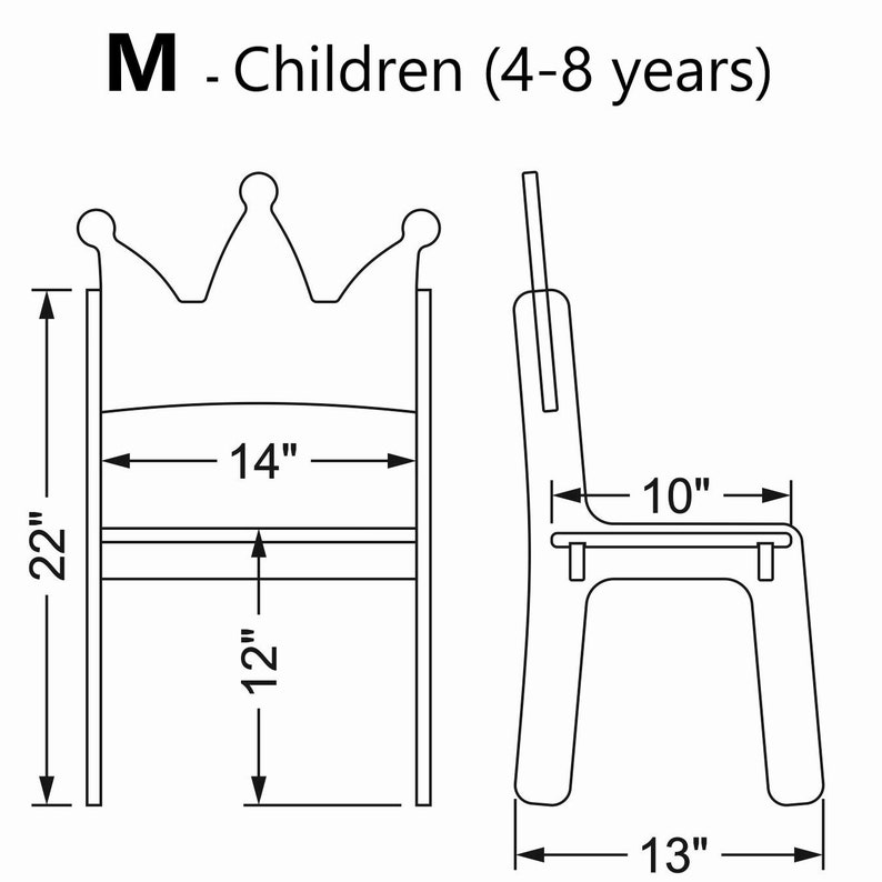 Princess crown chair for girls room Wooden kids chair Personalized chair for toddler Montessori furniture chair image 10