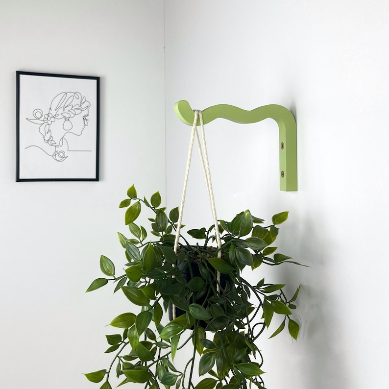 Purple Wavy Plant Hanger Hook for Wall | Macrame Plant bracket | Colorful Dopamine Home Decor image 10
