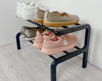 Wooden 2 Tier Shoe Shelf – Modern Entryway Storage Rack