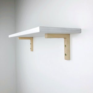 Small Wooden Shelf Brackets | L shaped Wall Brackets for Floating Shelves
