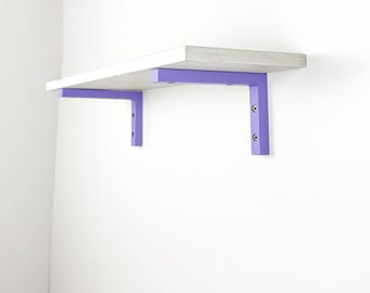 Purple Wooden Shelf Brackets | Floating Shelf Supports | Dopamine Decor