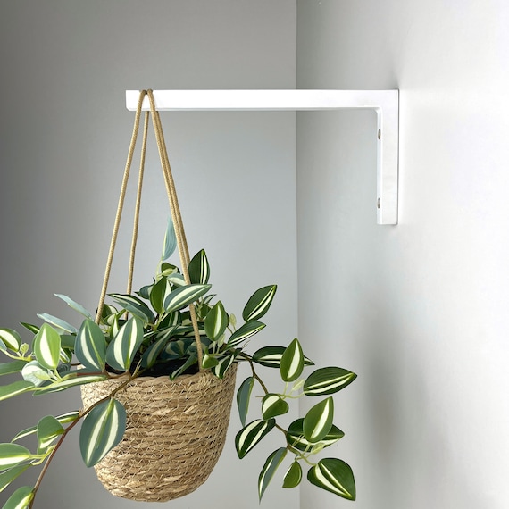 White Wooden Plant Hanger Hook: Hanging Plant Wall Bracket - Etsy
