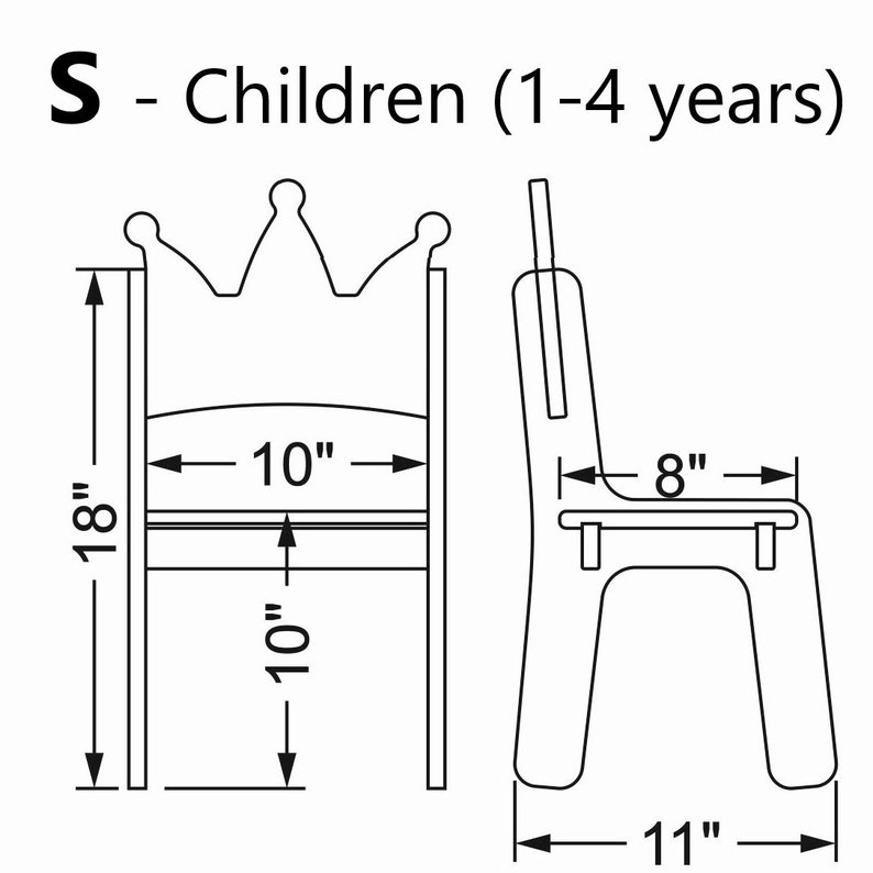 Princess crown chair for girls room Wooden kids chair Personalized chair for toddler Montessori furniture chair image 9