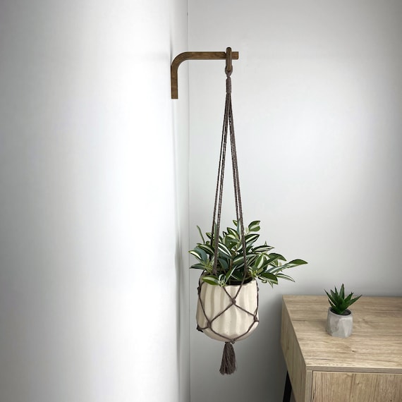 Minimalist Indoor Plant Bracket, Macrame Plant Hanger Hook, Wooden Wall Hook  for Planter, Plant Lover Accessories for Wall - Etsy
