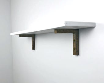 Small Wooden Wall Shelf Brackets | Minimalist L-Shaped Supports for Floating Shelves | Shelf Hardware