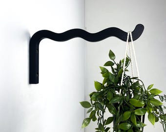 Soporte de madera ondulado largo para plantas / Gancho colgante para plantas de interior