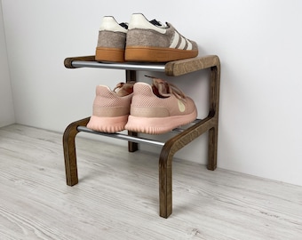 Freestanding Wooden Shoe Rack – Space Saving Entryway Organizer
