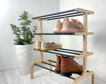 Zapatero vertical de madera - Zapatero independiente para entrada