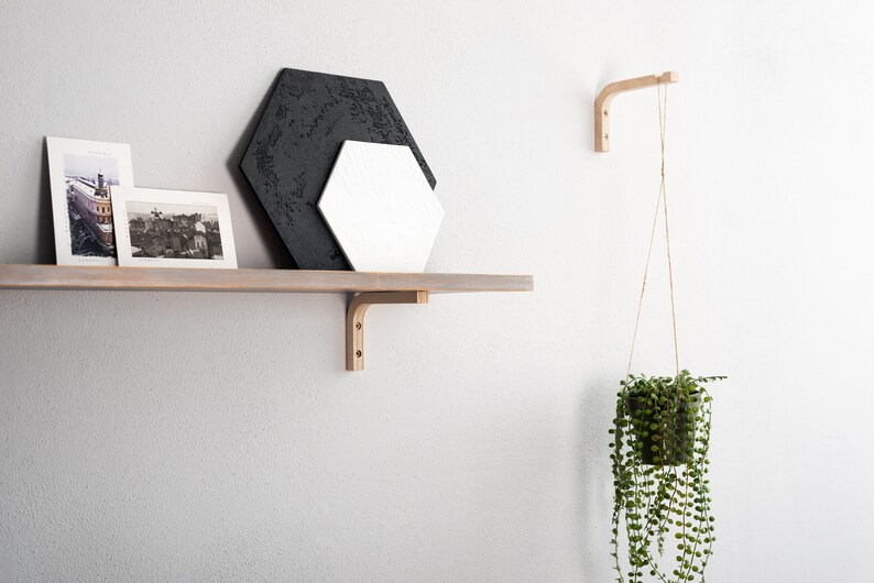 Indoor Plant Hanger Bracket Minimalist Wooden Wall Hook for Etsy