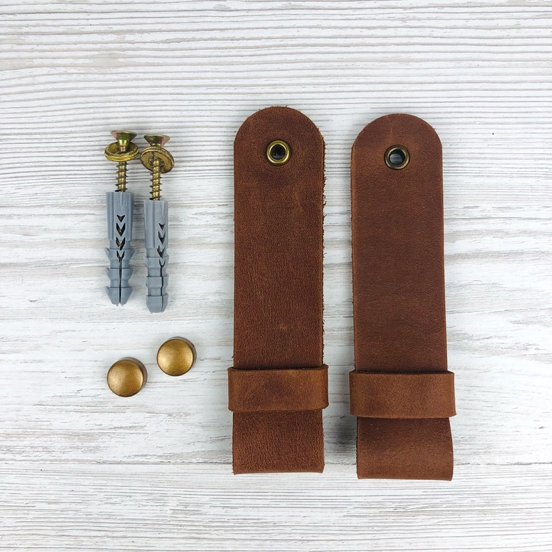 Leather Curtain Rod Holder Support Rod Straps Wall Hanging Etsy