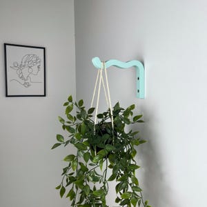 Purple Wavy Plant Hanger Hook for Wall | Macrame Plant bracket | Colorful Dopamine Home Decor SkyBlue