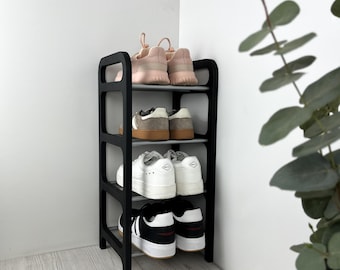 Zapatero de madera compacto / Zapatero estrecho negro