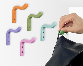 Wavy Colorful Wall Hook | Funky Unique Coat Rack | Maximalist Dopamine Home Improvement