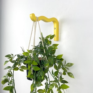Purple Wavy Plant Hanger Hook for Wall | Macrame Plant bracket | Colorful Dopamine Home Decor Yellow