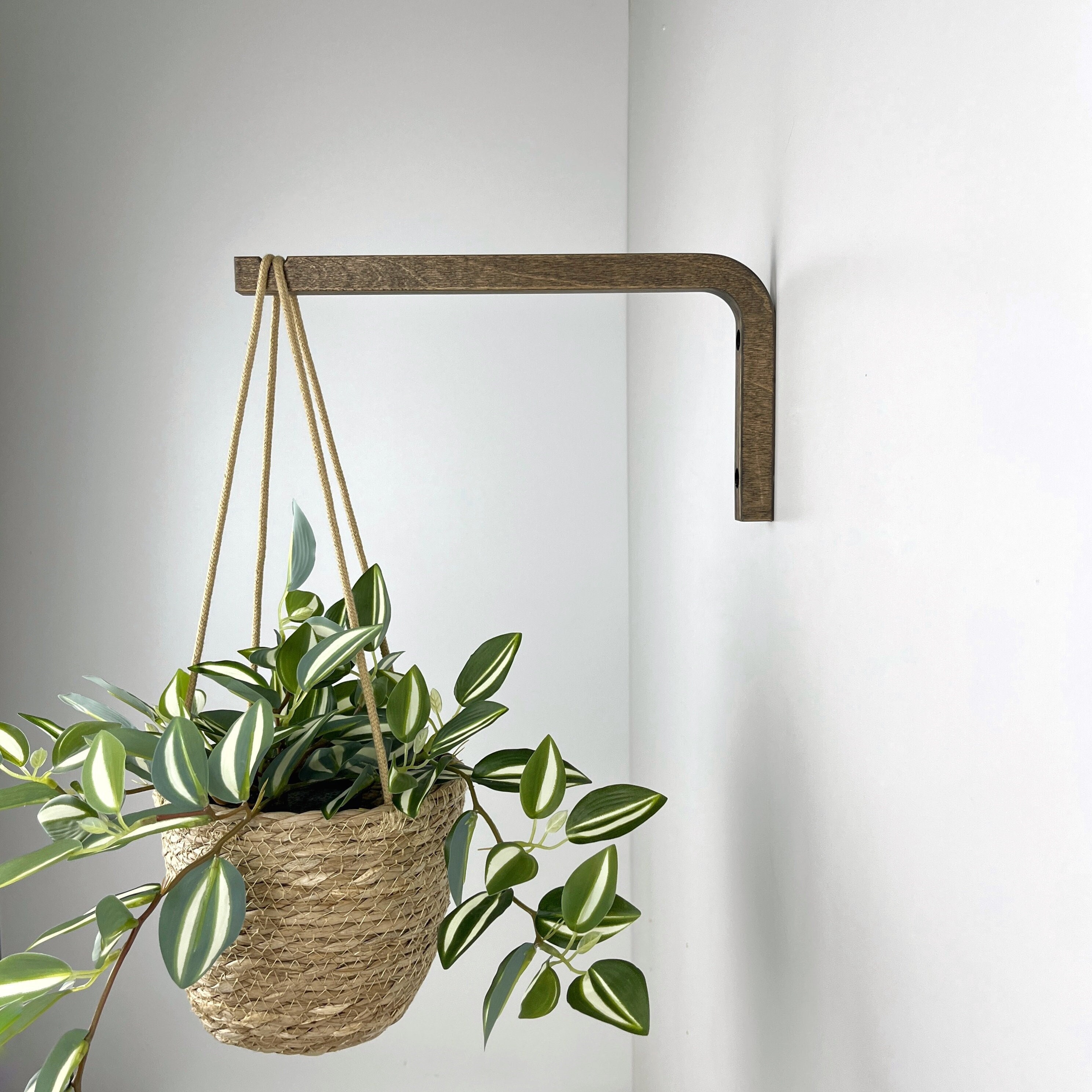 Long Plant Hook Bracket, Wooden Indoor Plant Hanger for Wall 
