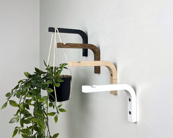 Wooden plant hanger hook for indoor, Minimalist wall hook for planter, Plant lover accessories
