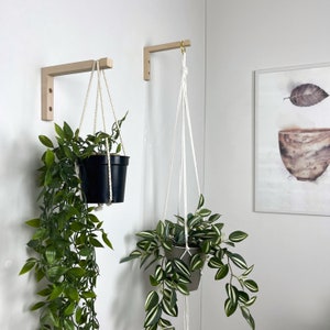 Pflanzenaufhänger aus Holz für Zimmerpflanzen | Indoor Holz Halterungen für Hängepflanzer | Makramee-Liebhaber-Geschenk