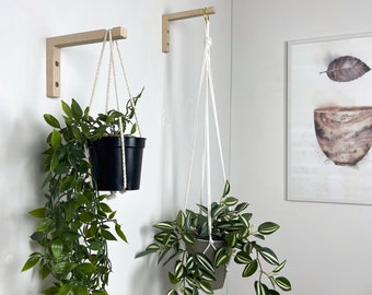 Houten wandhaak voor planten: plantenbeugel van multiplex voor binnenplanten
