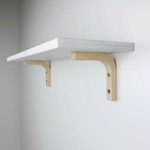 Small Birch Plywood Floating Shelf Brackets: Minimalist L-Brackets (4x4 inch)
