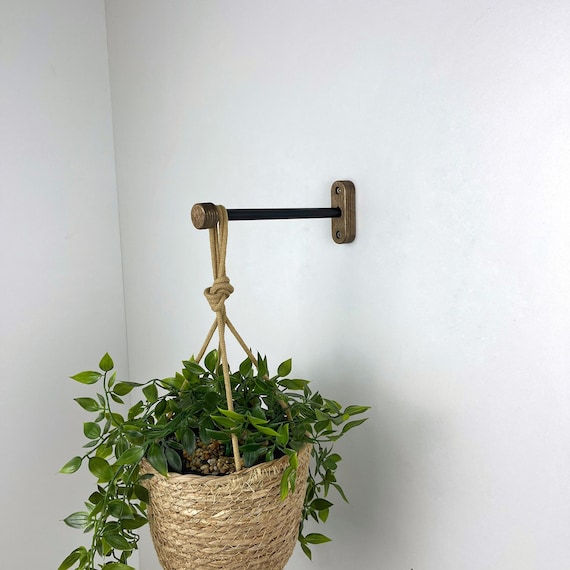 Black Metal Plant Hanger for Wall, Long Hanging Plant Hook for Planter,  Modern Macrame Bracket - Etsy