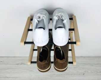 Scarpiera da parete: legno e metallo Organizzatore per ingresso