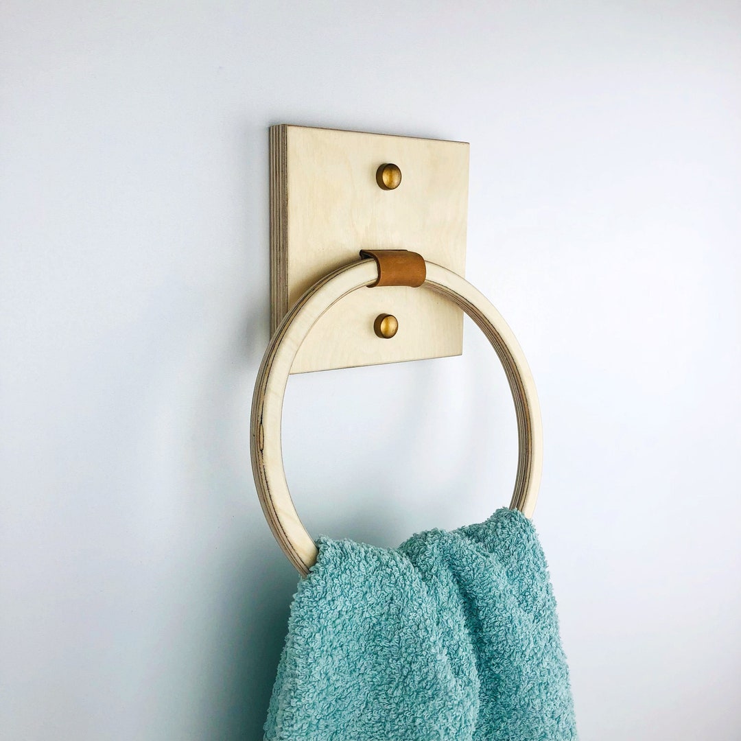 Wooden Hand Towel Holder Farmhouse Towel Ring for Bathroom Etsy
