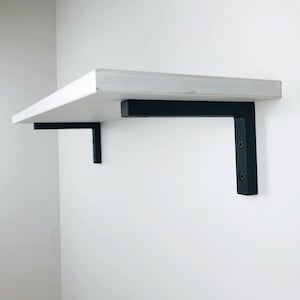 Moderne zwarte houten planksteunen | Zwevende steunbeugels aanrecht | 6 inch