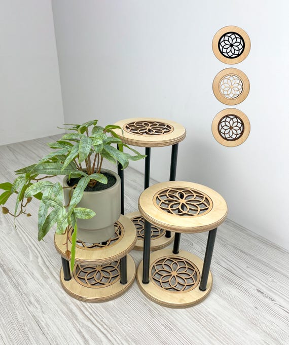 3 Tier Round Mandala Plant Stand Set | Indoor Plant Decoration Ideas