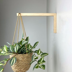 Langer Holz Wand Pflanzenhaken | Indoor Pflanzenhänger Halterung für hängende Pflanzer