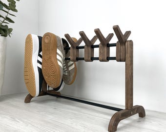 Rangement à chaussures en bois double face : organisateur d'entrée, 6 paires