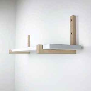 Wooden Wall Brackets with Lip | Wall Floating Shelf Hardware (Set of 2)