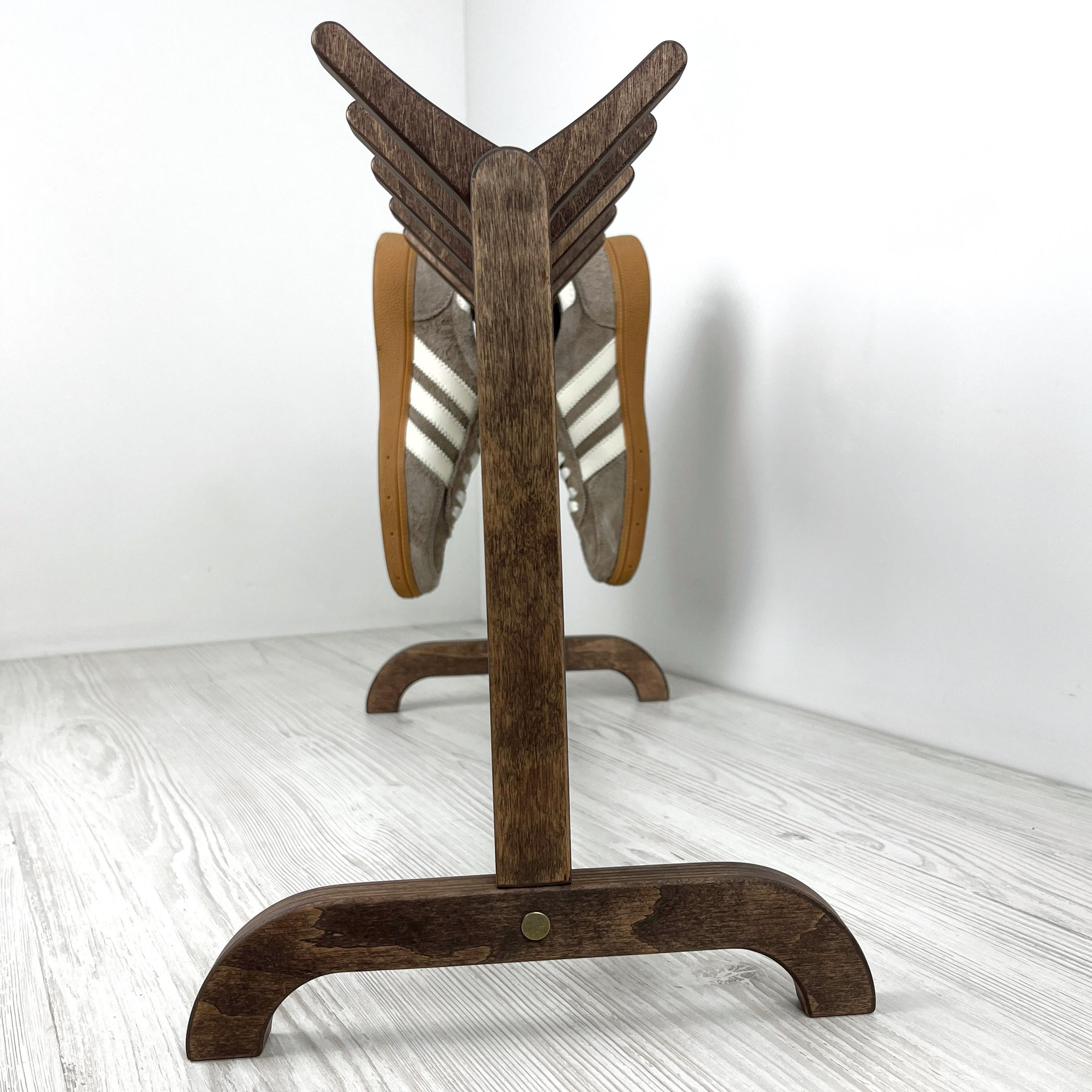 Double Sided Wooden Shoe Rack: Entryway Organizer, 6 Pair - Etsy