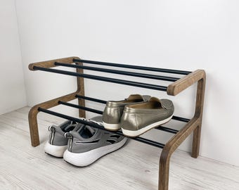 Zapatero compacto de madera para entrada o armario / Organizador de zapatos independiente pequeño