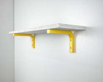 Soportes de estante de madera de colores / Soportes de estante amarillos de 6 pulgadas