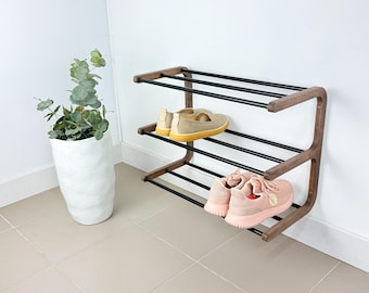 Compact 3 Tier Shoe Rack – Wall Storage for Entryway and Closet