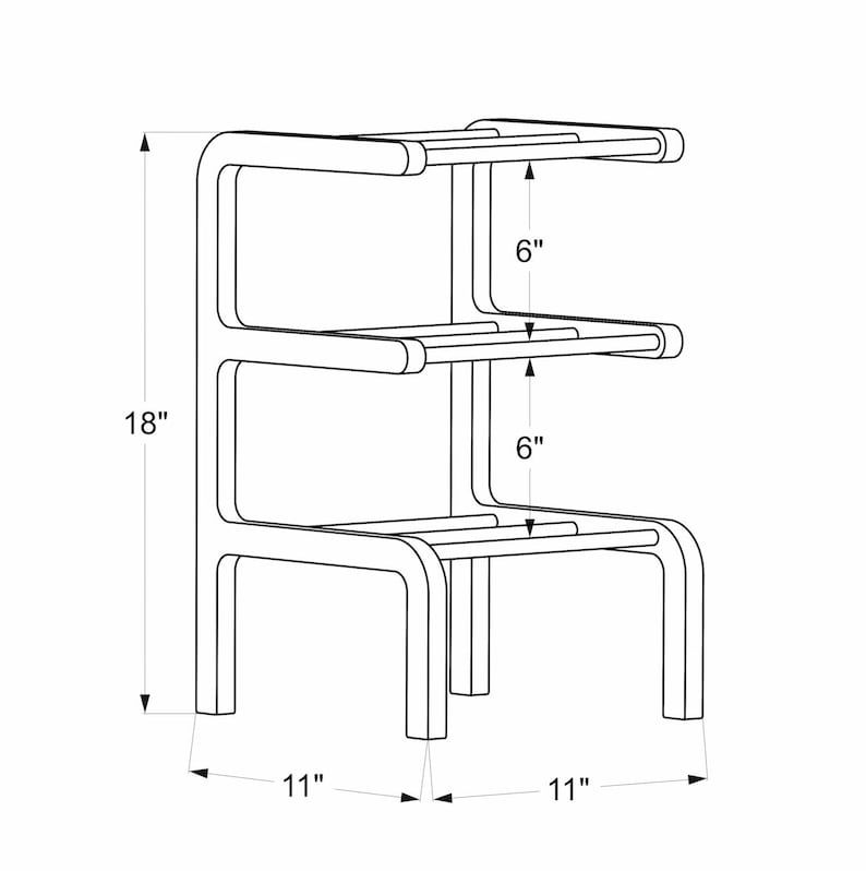 Pu&ograve; includere: Un'unit&agrave; a scaffale in metallo a tre livelli con bordi arrotondati. Lo scaffale &egrave; alto 45,7 cm, largo 27,9 cm e ha uno spazio di 15,2 cm tra ogni ripiano.