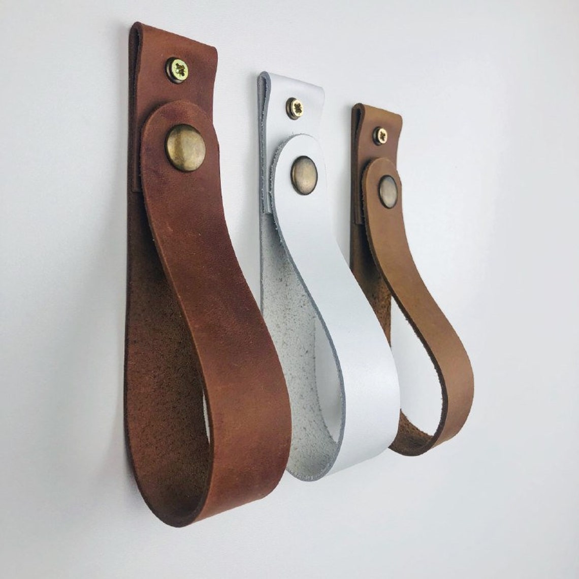 Leather wall hanging strap Bathroom wall towel holder Bag hook Etsy