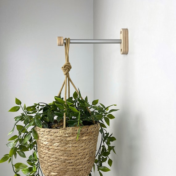 Wood Plant Hanger Bracket For Wall Long Indoor Hanging, 41 OFF