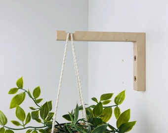 Natural Wooden Plant Hanger | Wall Hook for Hanging Plants | Indoor Plant Bracket