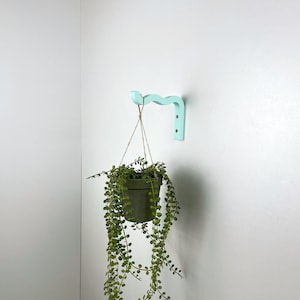 Wavy colorful plant bracket for wall, Indoor hanging plant hook, Bright plant accessories image 3