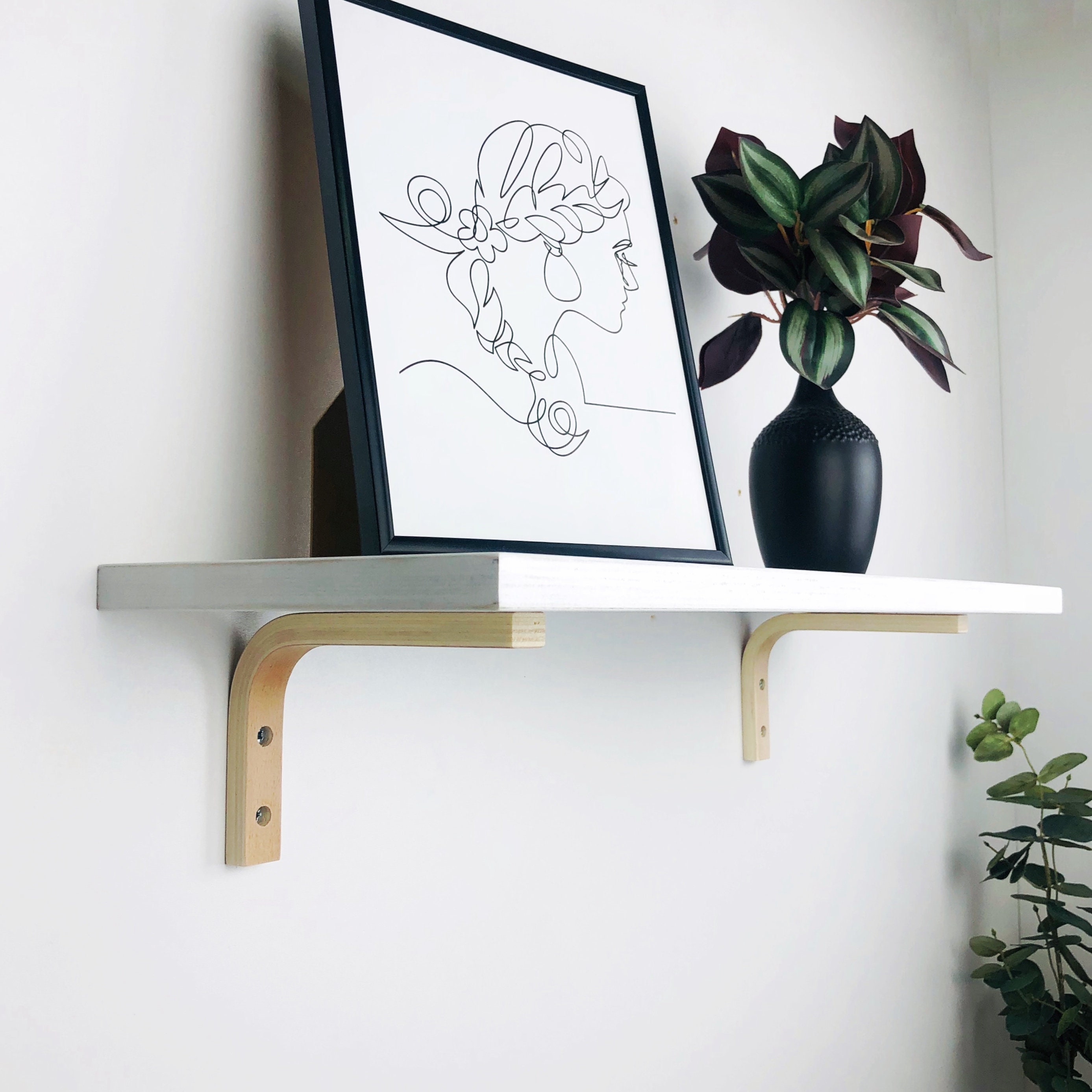 30 32 34 36 Inch White Floating Shelf Etsy